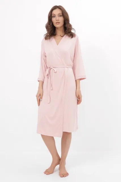 Koszula nocna damska ERICA ze szlafrokiem Różowy M