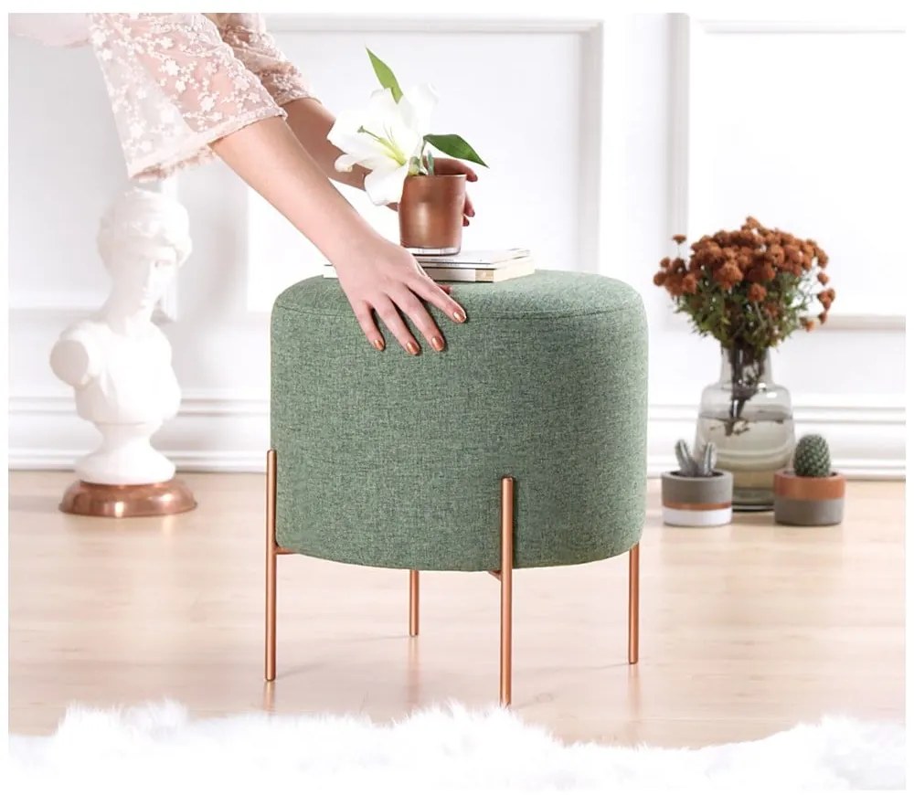 Jasnozielony puf Copper – Artie