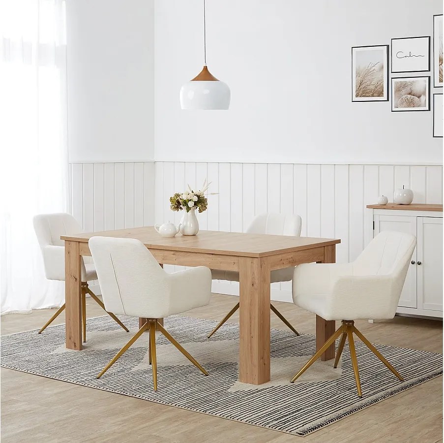 Krzesło jadalniane 56x86x60 cm beżowe nowoczesne krzesło jajko boucle