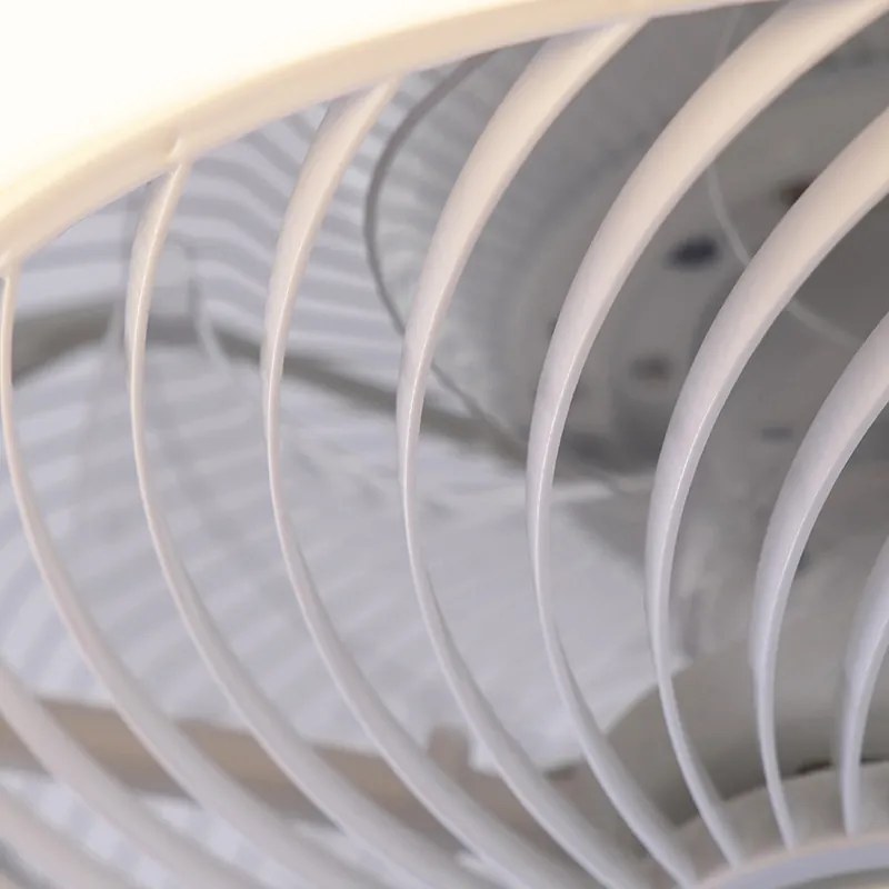 Biały Wentylator sufitowy z lampą 55,5 cm zLED, ściemnialny, zpilotem - ClimaDesignerski Oswietlenie wewnetrzne