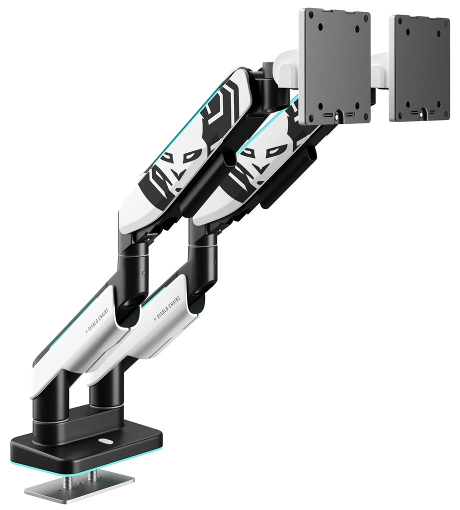 Podwójny uchwyt na monitory 49 cali, biało-czarny X-Arm Dual RGB