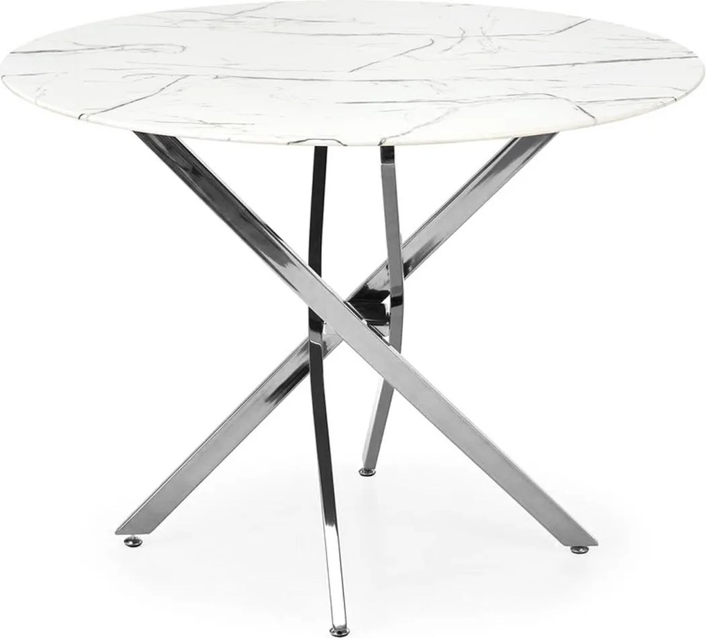 Okrągły stół Raymond 3 Halmar efekt białego marmuru