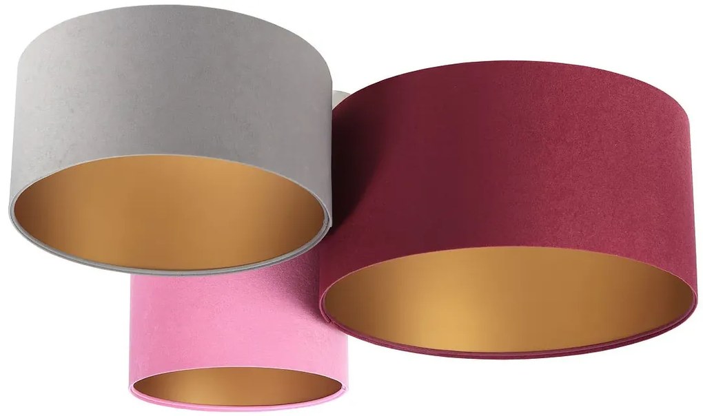 Trójkolorowa plafoniada ze złotym wnętrzem abażura P0-S97