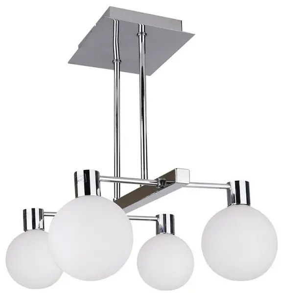 Czteroramienna lampa wisząca chrom z okrągłymi kloszami - 3X V115 G1-R80