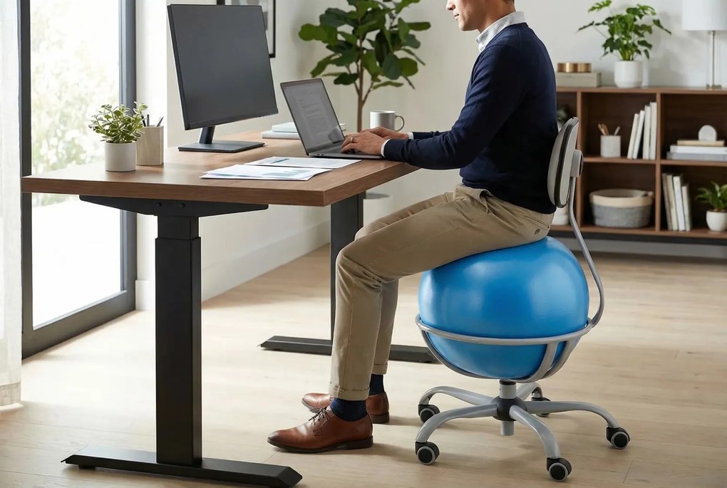 Krzesło ergonomiczne z piłką BIO-VITA, krzesło do aktywnego siedzenia przy biurku