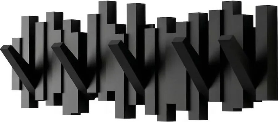 Nowoczesny czarny wieszak naścienny W11-FX