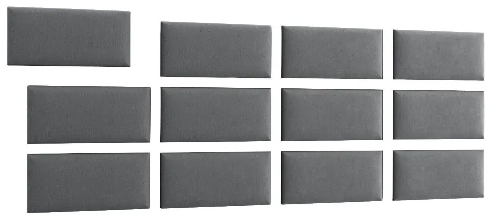 Zestaw 12 paneli tapicerowanych QUADRATTA 240x90 szary ELTAP