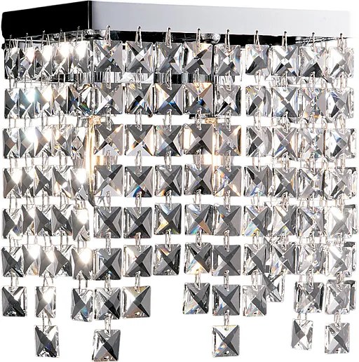 Kinkiet Penelope z mosiądzu i chromowanego żelaza, 2 światła, zdobiony kryształkami .25 P.12 BL31-AP2-CR