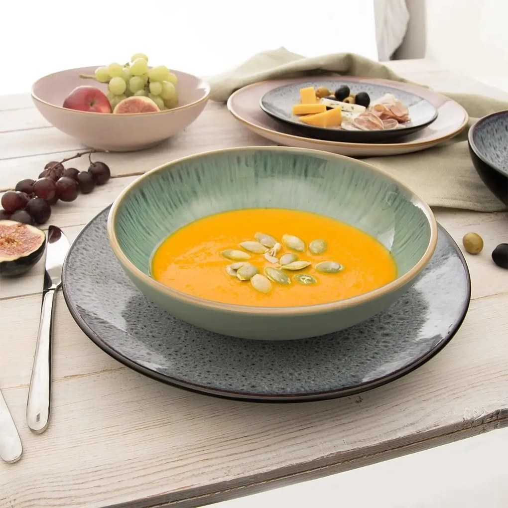 Orion Zestaw ceramicznych talerzy głębokich Glaze zielony 20,5 cm, 6 szt.