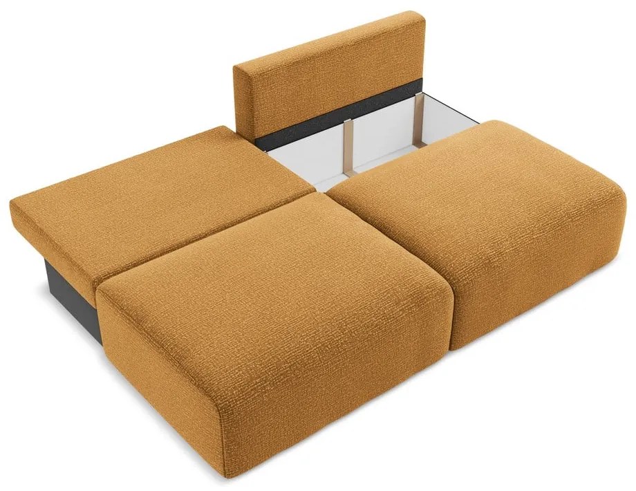 Pomarańczowa rozkładana/ze schowkiem sofa 216 cm Kalena – Makamii