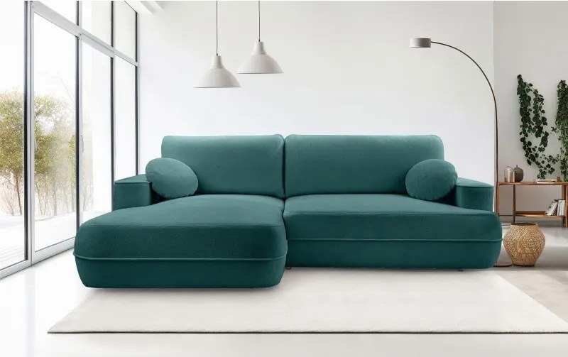 Narożnik FUEGO wolnostojący układ L strona Lewa z funkcją spania w tkaninie Bubble 14