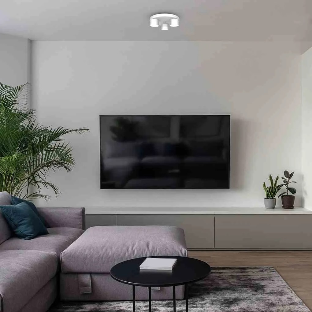 Lampa sufitowa, potrójna, biała DIXIE White 3xGX53, na kole