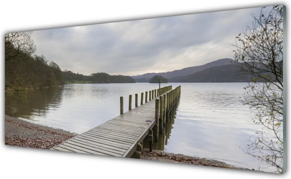 Panel Szklany do Kuchni Most nad Cichym Jeziorem