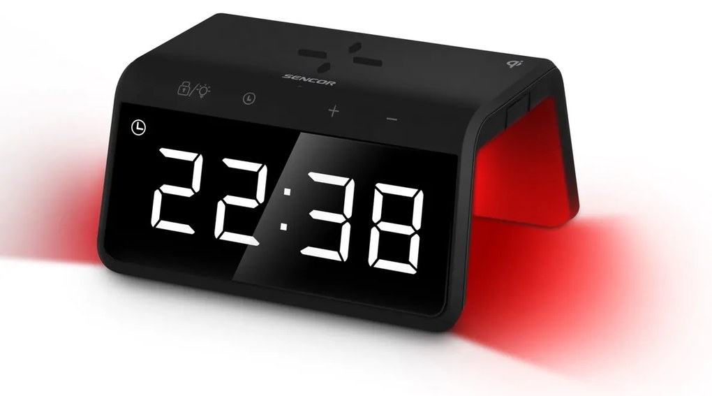 Sencor SDC 7900 Qi zegar z ładowarką, czarny