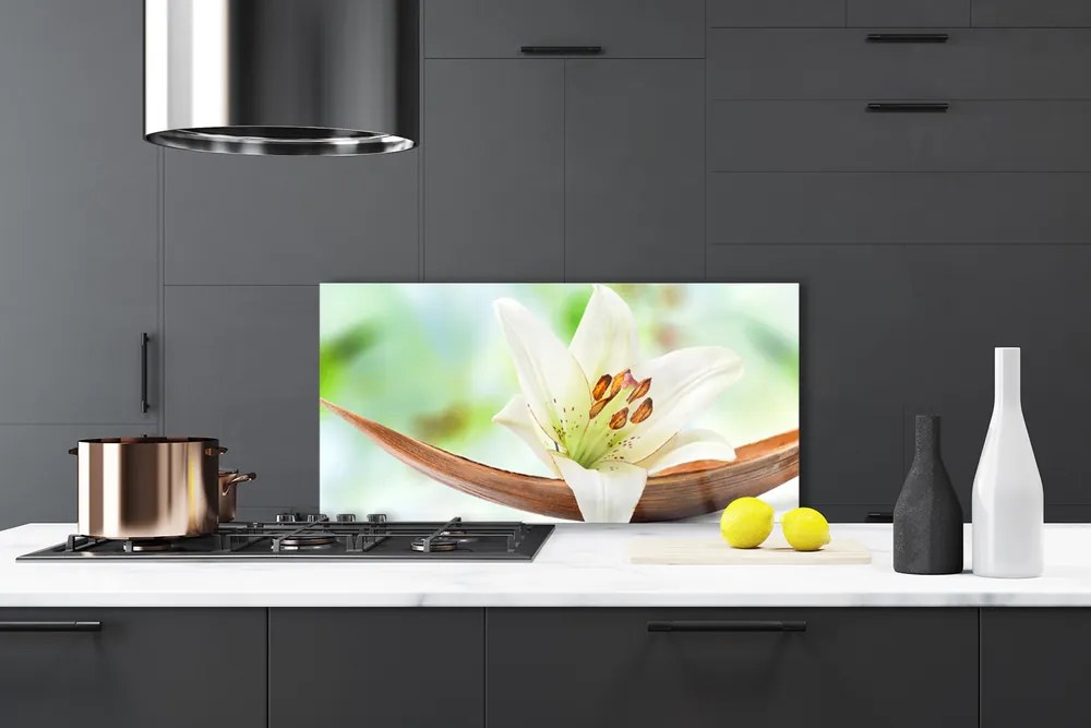 Panel Szklany do Kuchni Subtelny Pąk Kwiatowy