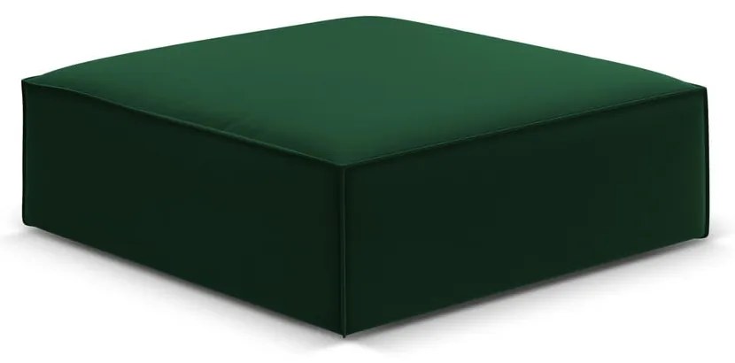 Ciemnozielony aksamitny podnóżek Vanda – Mazzini Sofas