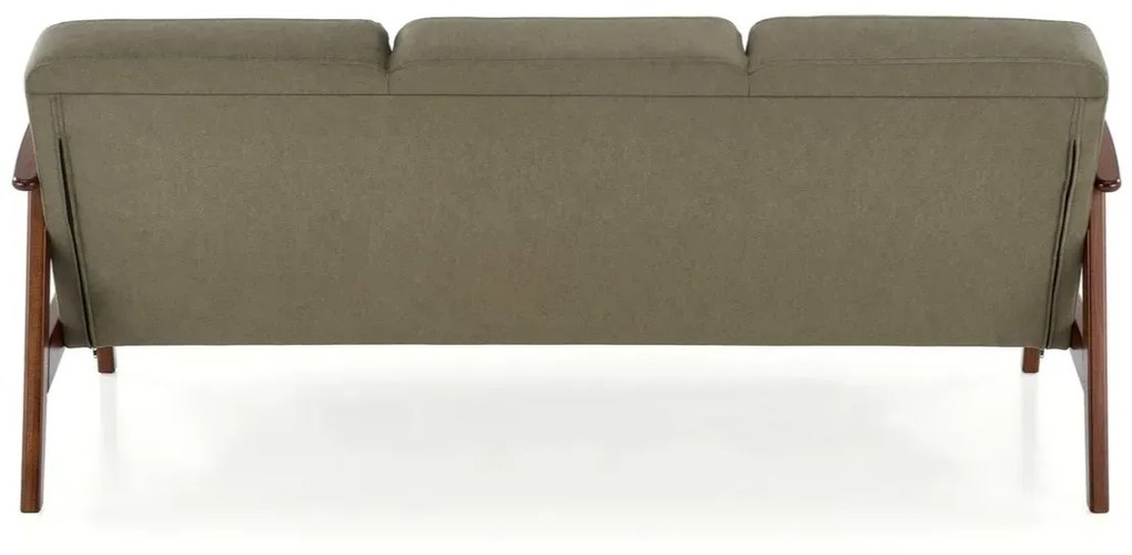 Sofa MILANO 3S oliwkowa/orzech trzyosobowa HALMAR