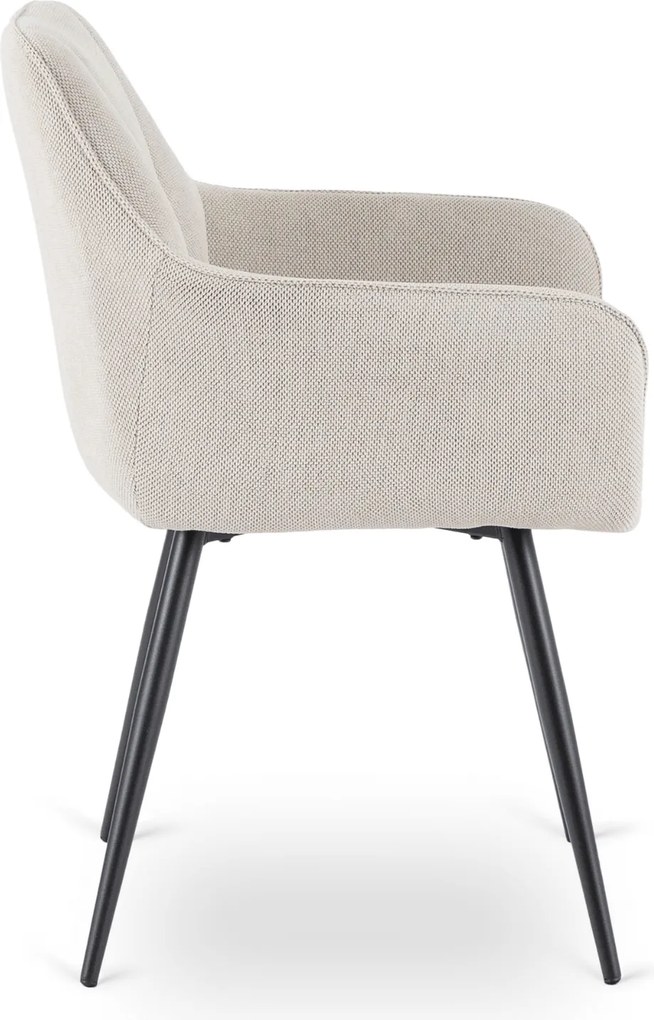 Krzesło Tapicerowane do Salonu NAWARA Kremowe Nowoczesne