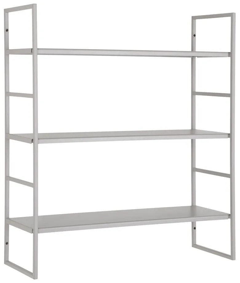 Jasnoszara wielopoziomowa metalowa półka 48 cm Beja – House Nordic