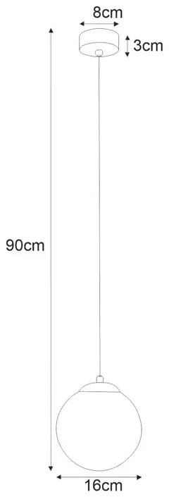 Lampa wisząca z okrągłym szklanym kloszem - A491 Z1-A98