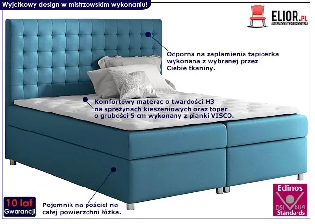 Duże łóżko z pojemnikami na pościel Husa 160x200 - 44 kolory