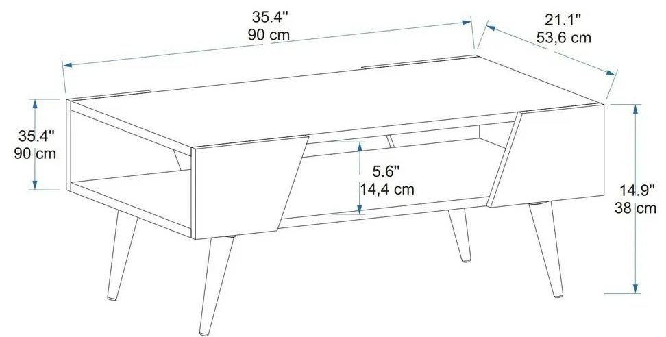 Stolik konferencyjny Aren Beige and Light Walnut