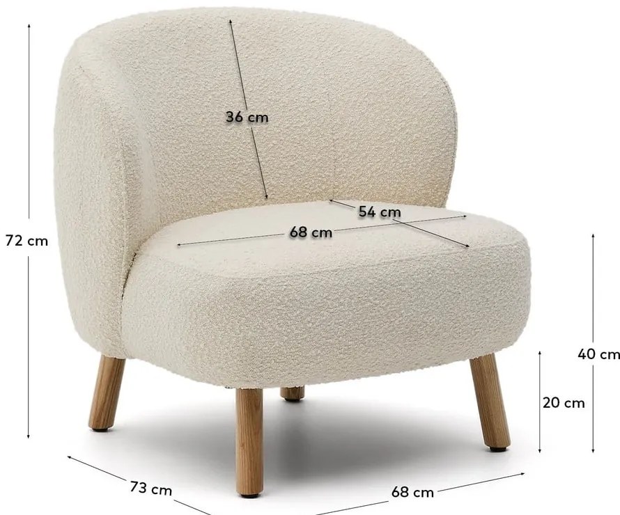 Kremowy fotel z materiału bouclé Ulit – Kave Home