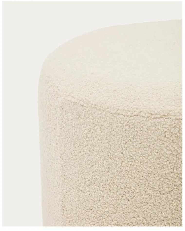 Kremowy puf z materiału bouclé Kaeli – Kave Home