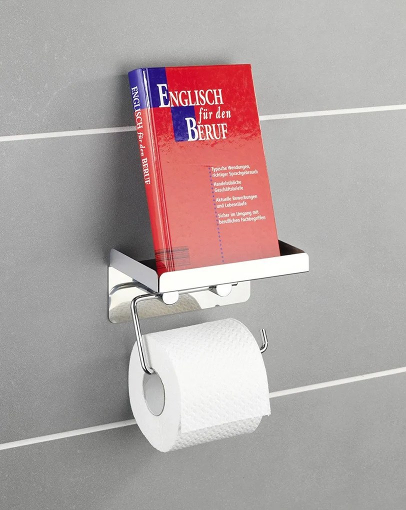 Uchwyt na papier toaletowy z półką na chusteczki higieniczne - 2 w 1, WENKO