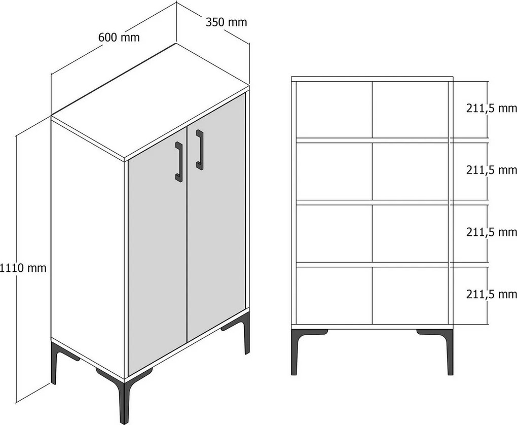 Szafka na buty Prag Walnut and Anthracite