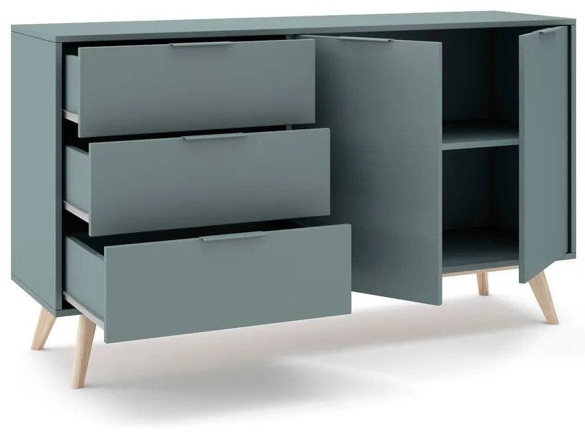 Szarozielona komoda 140x81x40 cm Pisco – Marckeric