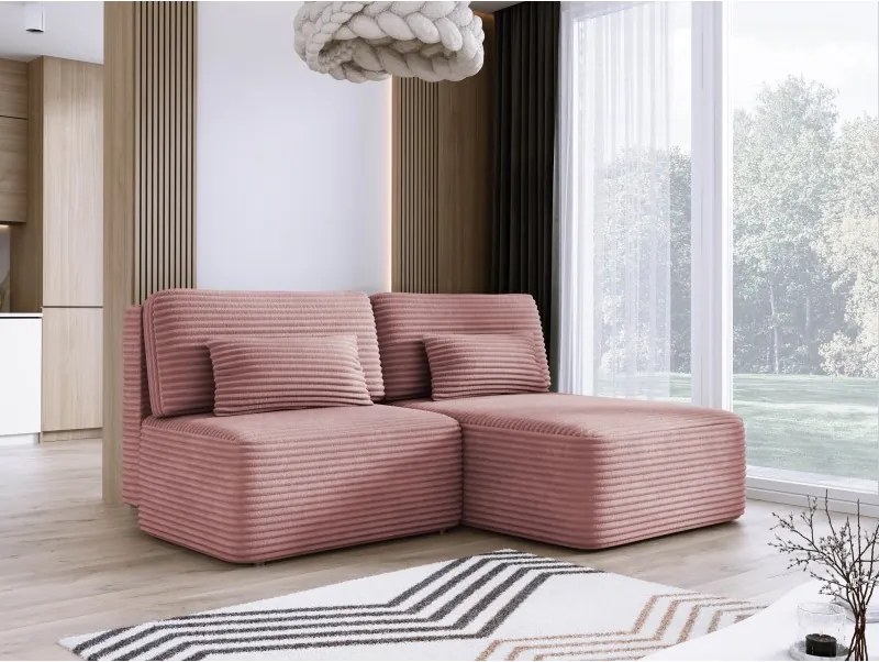 Narożnik TILIA wolnostojący układ L strona Prawa z funkcją spania w tkaninie Tilia 62