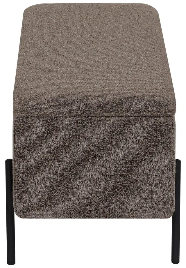 Brązowa ławka z materiału bouclé Watford – House Nordic