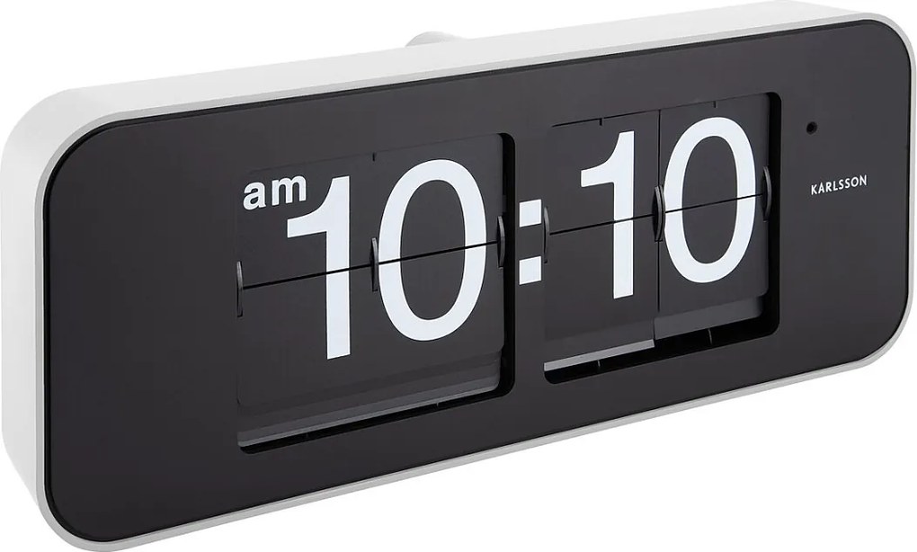 Zegar ścienny szeroki Flip - biały