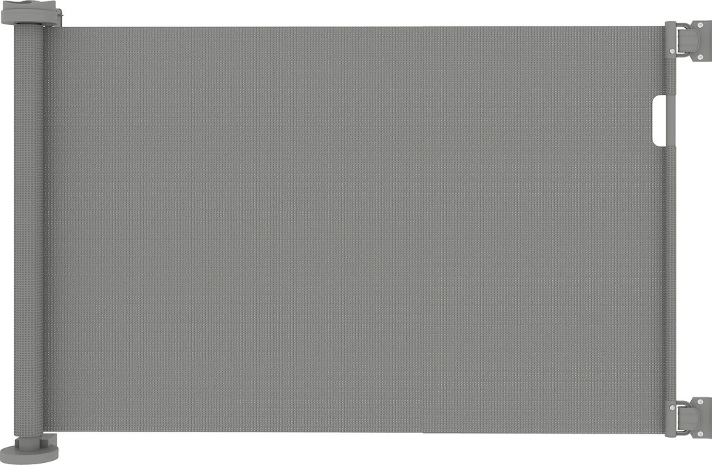 PawHut Rozsuwana bramka ochronna na schody 0-136cm Wysokość 87 cm Bramka dla zwierząt domowych 142 x 10 x 87 cm Szara