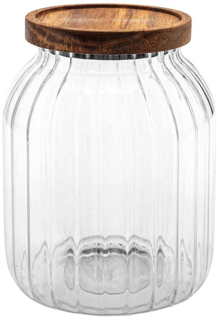 Szklany słoik z drewnianą pokrywką HARMONY, 2 l