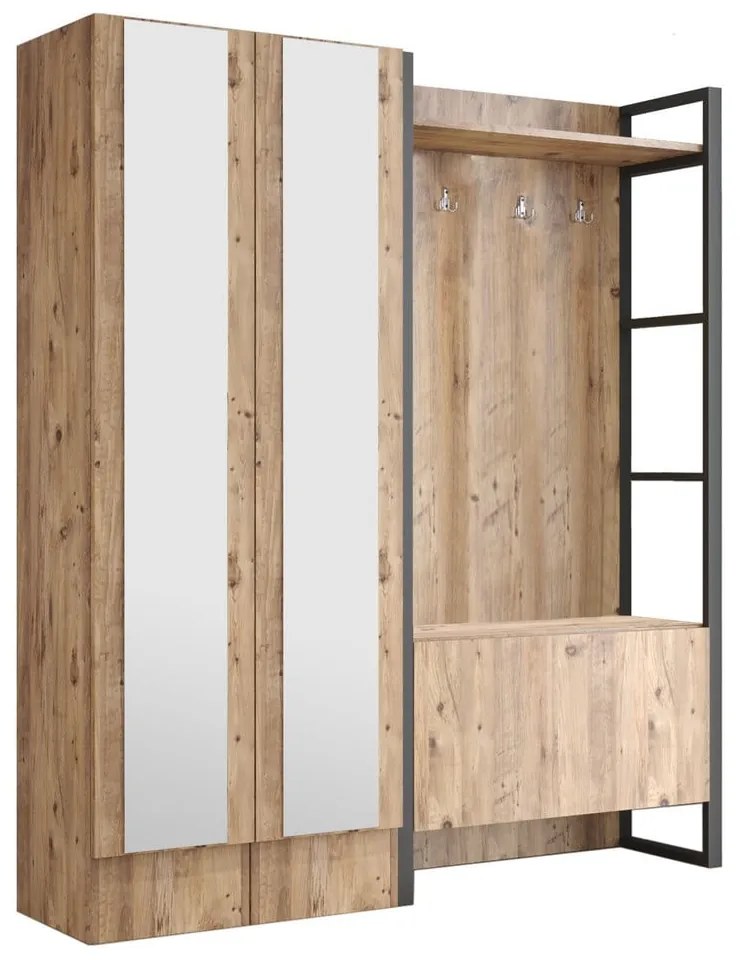 Zestaw do przedpokoju w dekorze sosny Yvette – Kalune Design