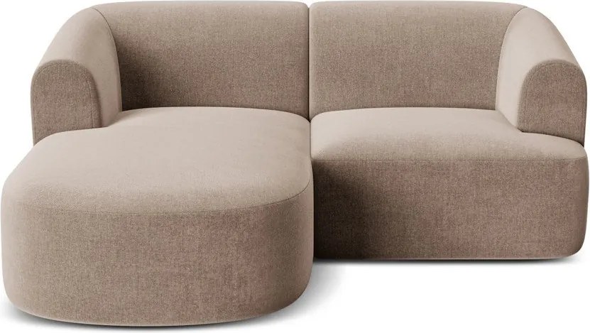 Jasnobrązowy aksamitny narożnik (lewostronny/z szezlongiem) Campi – Cosmopolitan Design