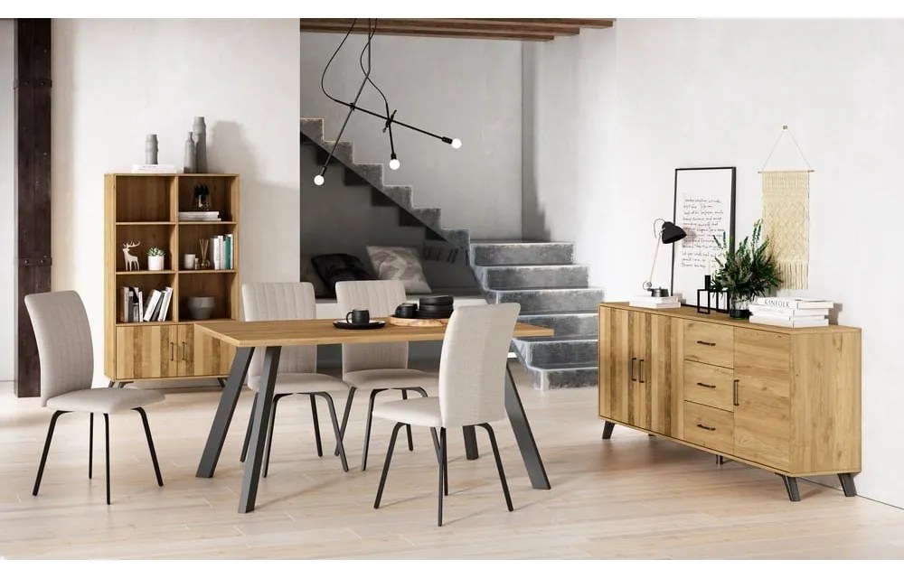 Niska komoda w dekorze dębu 181x81 cm Nordic – Marckeric