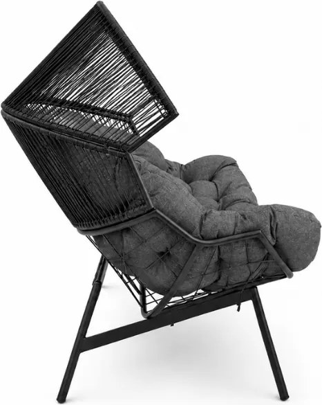 Sofa ogrodowa AURELO dwuosobowa 146 cm, czarna