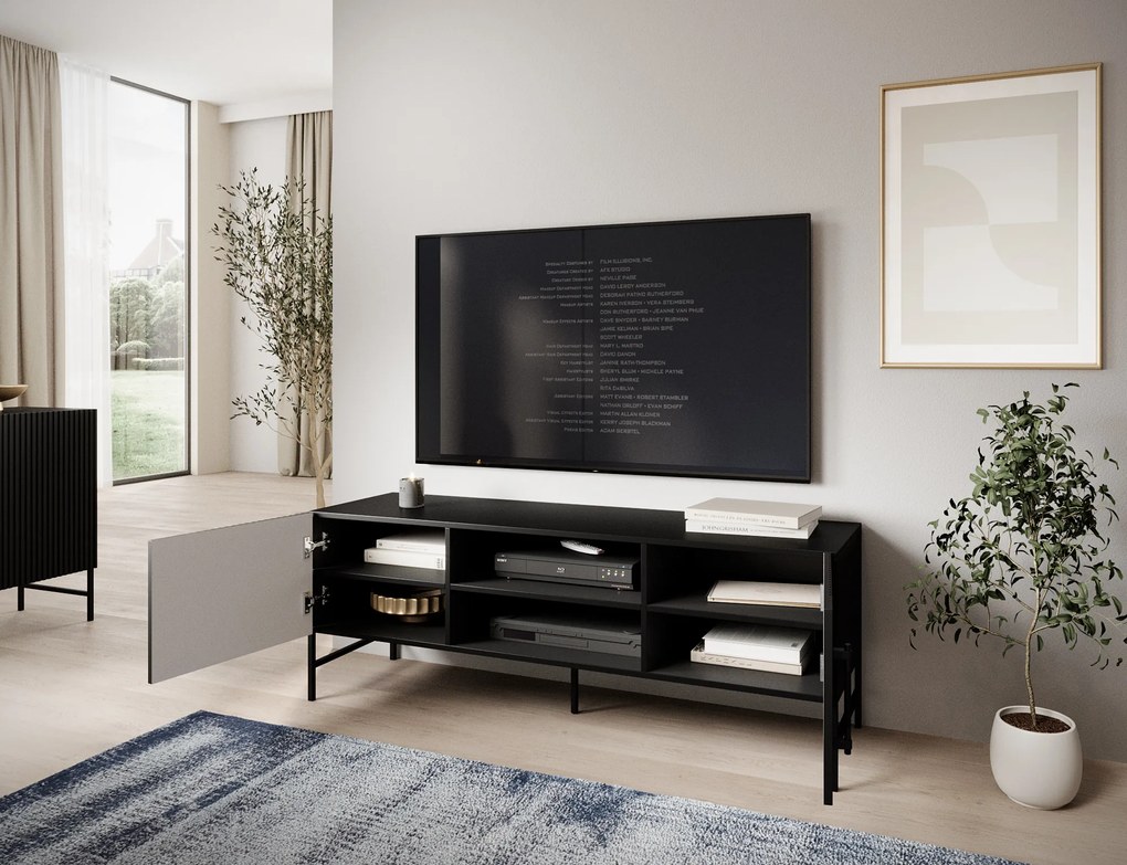 Stolik RTV RAFTT 152x55 cm, czarny