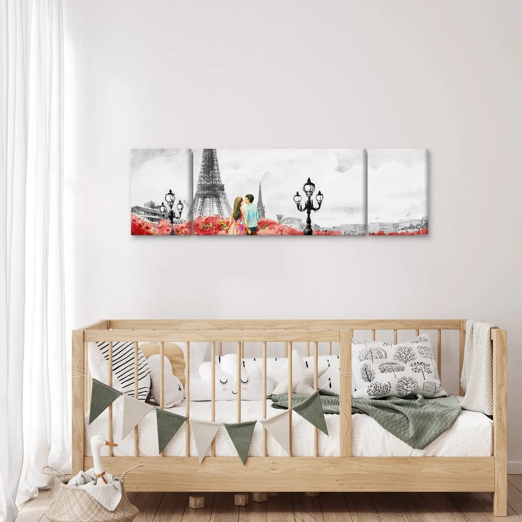 Obraz - Kochankowie w Paryżu (170x50 cm)