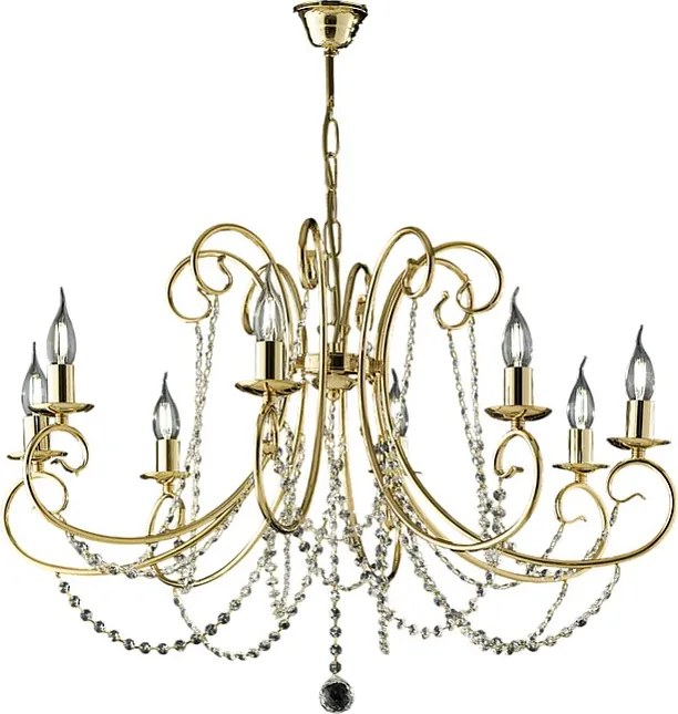 Magda 8-punktowy złoty żelazny żyrandol 118 Ø74 BL146-8-OR