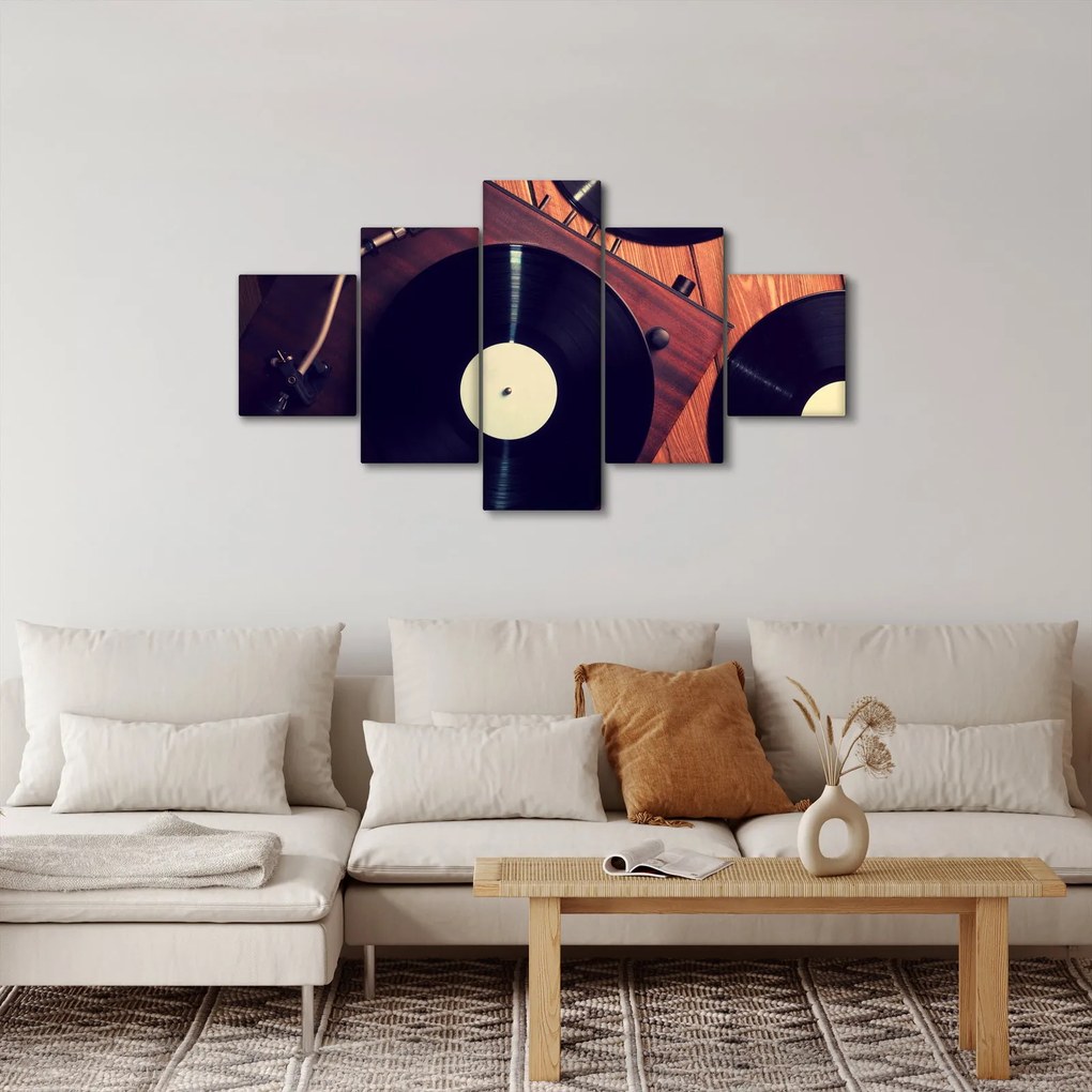 Obraz płyt gramofonowych (125x70 cm)