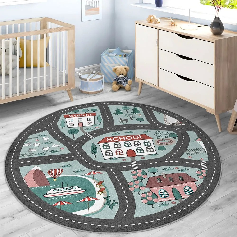 Dziecięcy dywan do zabawy odpowiedni do prania ø150 cm Happy Neighbourhood – Mila Home