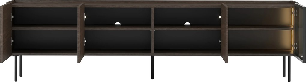 Szafka RTV Dunari 220 cm z metalowymi nogami - dąb dunin