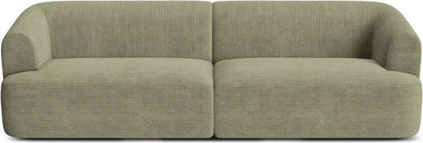 Zielona sztruksowa sofa 255 cm Campi – Cosmopolitan Design