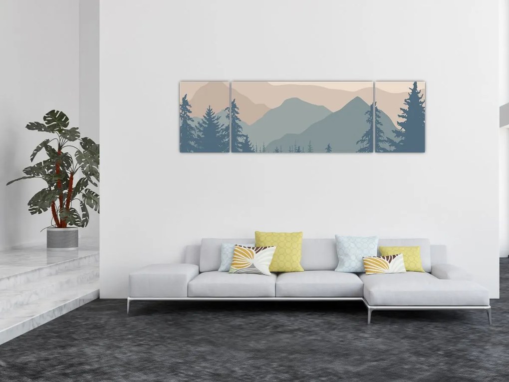 Obraz - Góry Turkusowe N⁰2 (170x50 cm)