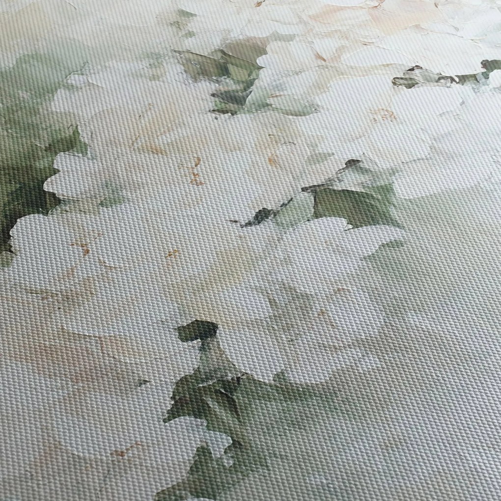 Obraz - Abstrakcja białych kwiatów (125x70 cm)