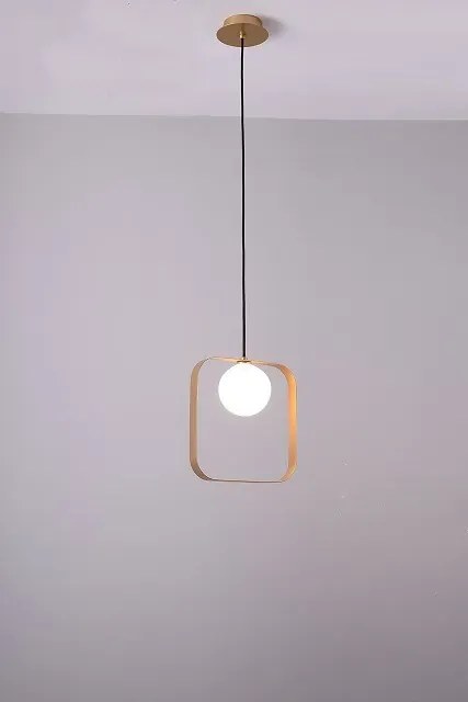 Złota lampa wisząca kwadrat - V030 N4-F57